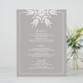 gris moderne WINTER WONDERLAND Menu mariage (Debout devant)