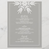 gris moderne WINTER WONDERLAND Menu mariage (Devant)