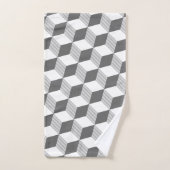 Gris Monochrome Diamant Conception - Ensemble de s (Serviette à main)
