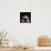 Gris Nebelung cheveux longs Russe Blue Chat Poster (Cuisine)