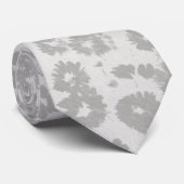 Gris neutre Abstrait Cravate florale Fleurs modern (Roulé)