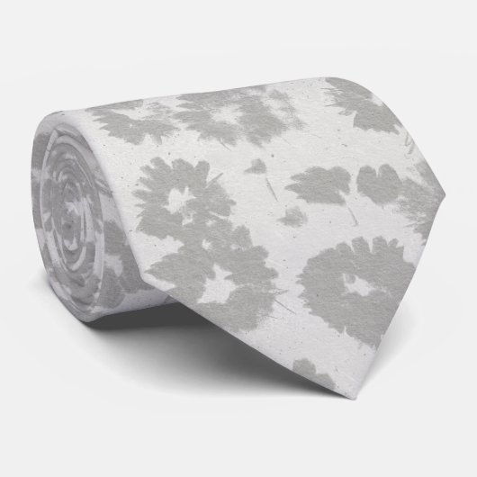 Gris neutre Abstrait Cravate florale Fleurs modern (Roulé)