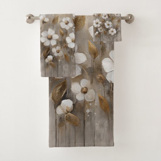 Gris Neutre Or Taupe Floral (En situation)