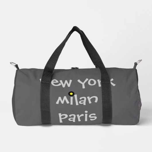 Gris New York Londres Ibiza Duffle Travel Gym Sac (Recto)