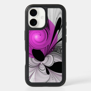 Gris Noir Abstrait Avec Art Fractal Magenta