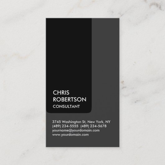 Gris Noir Bande Carte de visite de charme attrayan (Devant)