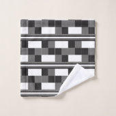 Gris noir blanc chèque Motif (Gant de toilette)