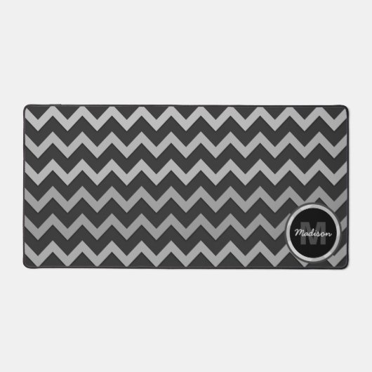 Gris noir Chevron Cool rétro Monogram (Recto)