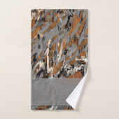 Gris, Noir et Abstrait Caramel (Serviette à main)