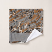 Gris, Noir et Abstrait Caramel (Gant de toilette)