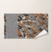 Gris, Noir et Abstrait Caramel (Serviette à main)