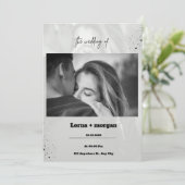 Gris noir Faire-part de mariage simple (Debout devant)