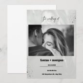 Gris noir Faire-part de mariage simple (Devant / Derrière)