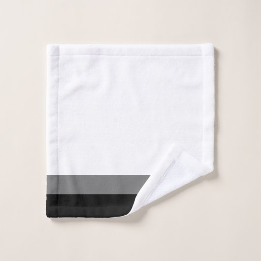 Gris noir moderne Gris noir Script Monogramme (Gant de toilette)