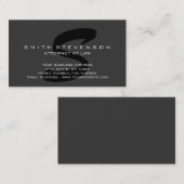 Gris noir Monogramme avocat Carte de visite de la (Devant / Derrière)