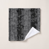 Gris Noir Motif Abstrait Irrégulier Design (Gant de toilette)