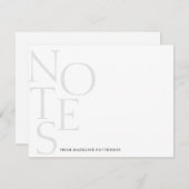 Gris noir simple | Notes de la carte Note (Devant / Derrière)