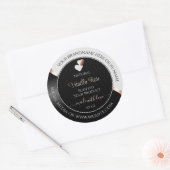 Gris Noir Wavy Rose Gold Hearts Étiquettes de prod (Enveloppe)