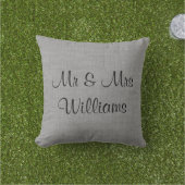 Gris "Nous avons fait" Monogramme Coussin extérieu (Herbe)