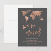 Gris Nouveau Faire-part d'adresse | Carte d'or Ros (Devant / Derrière)