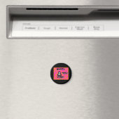 Gris Nouvel An Voeux Arrondi Magnet (In Situ (Lave-vaisselle))