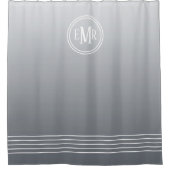 Gris Ombre Monogramme rideau de douche (Devant)
