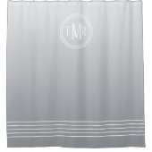 Gris Ombre Monogramme rideau de douche (Devant)