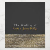 Gris & Or Séquins de Glam Moderne Étiquettes de vi (Étiquettes simples)