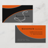 Gris orange 2 de salon de carte de visite (Devant / Derrière)