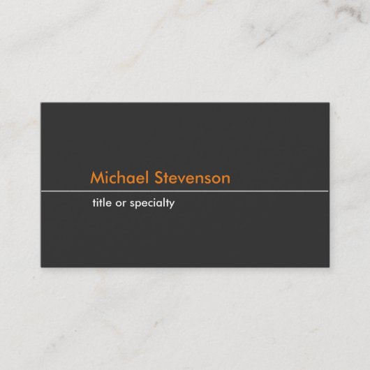 Gris orange Clair Carte de visite standard tendanc (Devant)