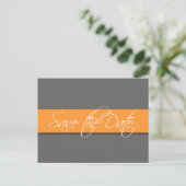Gris orange Enregistrer la date Mariage de cartes  (Debout devant)