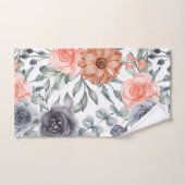 Gris orange floral tendance  (Serviette à main)