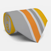 Gris, Orange, Jaune Cravate rayée rétro (Roulé)