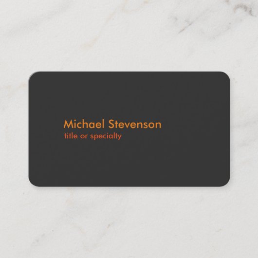 Gris Orange moderne arrondi Carte de visite standa (Devant)