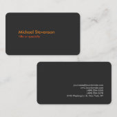 Gris Orange moderne arrondi Carte de visite standa (Devant / Derrière)