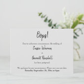 Gris "Oups !" Faire-part Mariage reporté (Debout devant)