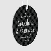 Gris-parents Gris Plaid Vacances Photo Double Face (devant)