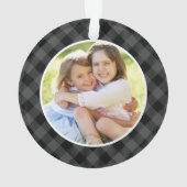 Gris-parents Gris Plaid Vacances Photo Double Face (dos)