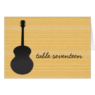 Gris Pays Guitare Numéro de table Carte
