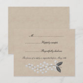 Gris Perles Parchemin Mariage RSVP (Devant / Derrière)