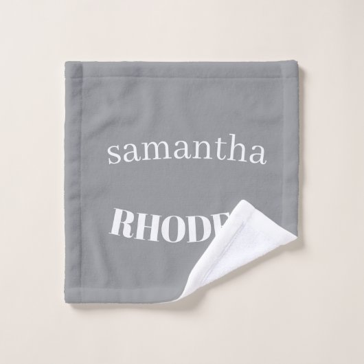 Gris personnalisé monogramme minimaliste (Gant de toilette)