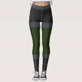 Gris Personnaliser Leggings Vert foncé Couleur per (Devant)
