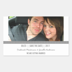 Gris photo moderne Enregistrer les stickers Date