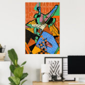 Gris - Photographie de Violon et tableau de bord (Bureau à domicile)