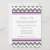 Gris Plum Chevron Mariage Invitations de renouvell (Dos)