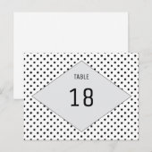 Gris Pois moderne Numéro de table Carte postale (Devant / Derrière)