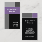 Gris pourpre de carte de visite moderne (Devant / Derrière)