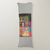 Gris primé collage coussin de corps (devant Vertical)