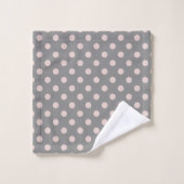 Gris & rose blush pois points modernes (Gant de toilette)