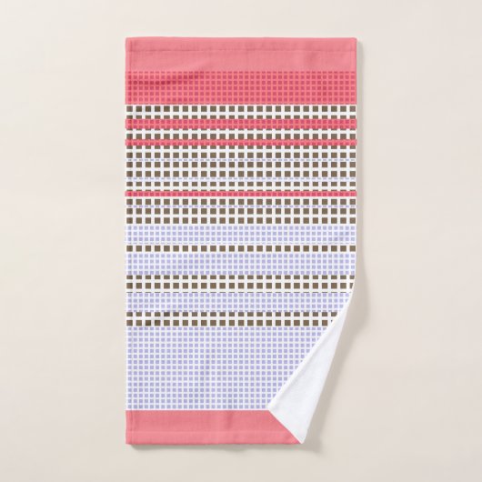 Gris, rose, brun, plaid (Serviette à main)